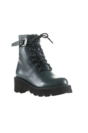 Bueno Shoes Yeşil Flotter Deri Kadın Topuklu Bot 01wt1707