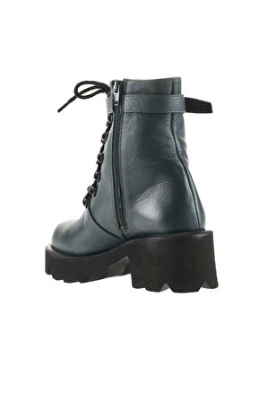 Bueno Shoes Yeşil Flotter Deri Kadın Topuklu Bot 01wt1707