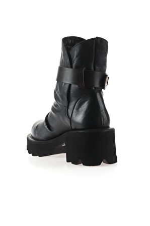 Bueno Shoes Siyah Kahve Deri Kadın Topuklu Bot 01wt1708