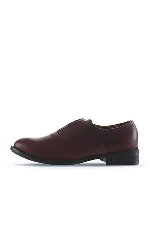 Bueno Shoes Bordo Deri Kadın Düz Ayakkabı 01wt2400