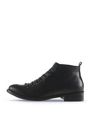 Bueno Shoes Siyah Deri Kadın Düz Bot 01wt2401