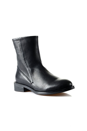 Bueno Shoes Siyah Deri Kadın Düz Bot 01wt2404