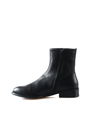 Bueno Shoes Siyah Deri Kadın Düz Bot 01wt2404