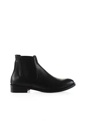 Bueno Shoes Siyah Flotter Deri Kadın Düz Bot 01wt2406