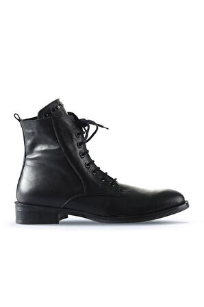 Bueno Shoes Siyah Deri Kadın Düz Bot 01wt2407
