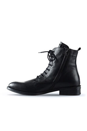 Bueno Shoes Siyah Deri Kadın Düz Bot 01wt2407