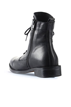 Bueno Shoes Siyah Deri Kadın Düz Bot 01wt2407