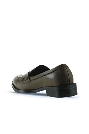 Bueno Shoes Haki Deri Kadın Loafer 01wt2409