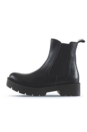 Bueno Shoes Siyah Deri Kadın Düz Bot 01wt2506