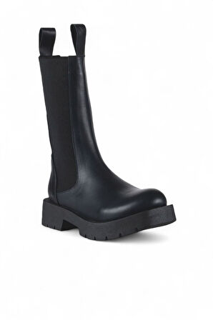 Bueno Shoes Siyah Deri Kadın Topuklu Bot 01wt2508