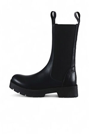 Bueno Shoes Siyah Deri Kadın Topuklu Bot 01wt2508