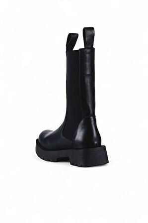 Bueno Shoes Siyah Deri Kadın Topuklu Bot 01wt2508