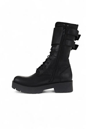 Bueno Shoes Siyah Deri Kadın Düz Bot 01wt2513