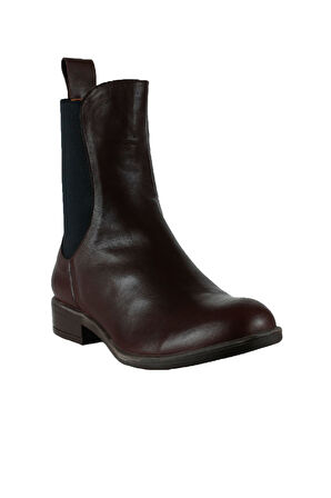 Bueno Shoes Kahverengi Deri Kadın Düz Bot 01wt2602