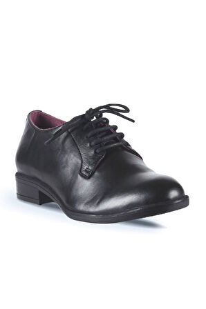 Bueno Shoes Siyah Deri Kadın Düz Ayakkabı 01wt2604