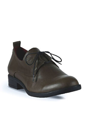 Bueno Shoes Haki Deri Kadın Düz Ayakkabı 01wt2605