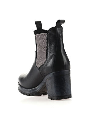 Bueno Shoes Siyah Deri Kadın Topuklu Bot 01wt3700