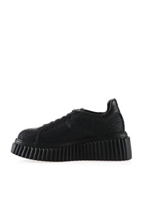Bueno Shoes Siyah Rugan-deri Kadın Dolgu Topuklu Ayakkabı 01wt4601