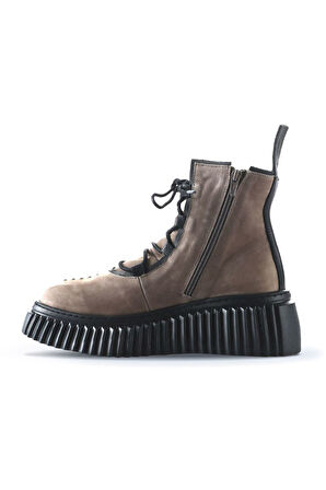 Bueno Shoes Vizon Siyah Nbk-deri Kadın Düz Bot 01wt4603