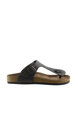 Bueno Shoes Asfalt Greyzi Deri Erkek Parmak Arası Terlik 05mt101
