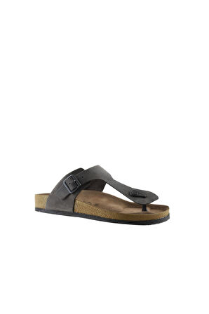 Bueno Shoes Asfalt Greyzi Deri Erkek Parmak Arası Terlik 05mt101