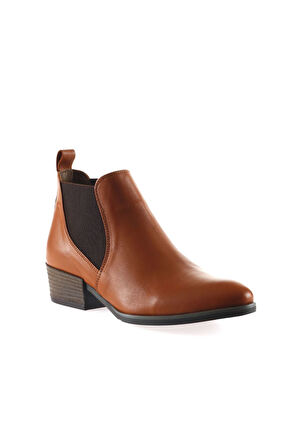 Bueno Shoes Taba Deri Kadın Topuklu Bot 01wp1303