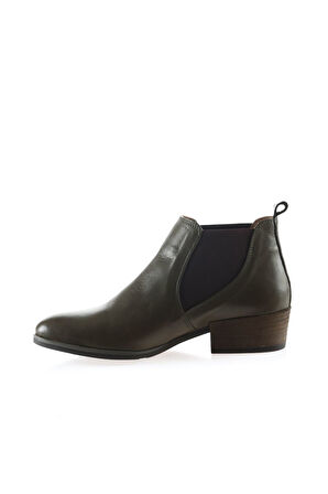 Bueno Shoes Haki Deri Kadın Topuklu Bot 01wp1303