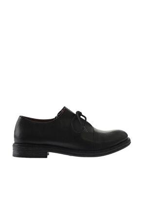 Bueno Shoes Siyah Deri Kadın Az Topuklu Ayakkabı 01wp2400