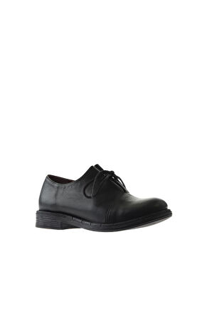 Bueno Shoes Siyah Deri Kadın Az Topuklu Ayakkabı 01wp2400