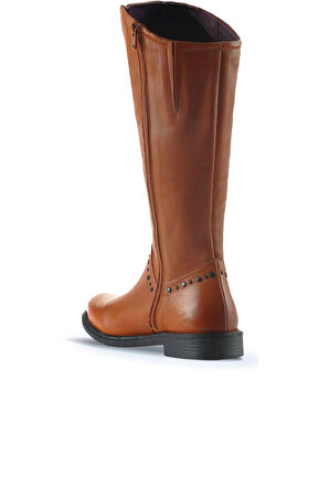 Bueno Shoes Taba Deri Kadın Düz Çizme 01wp2407