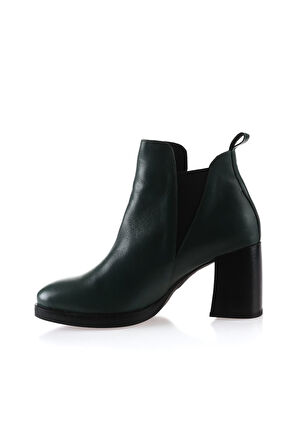 Bueno Shoes Yeşil Deri Kadın Topuklu Bot 01wp3304