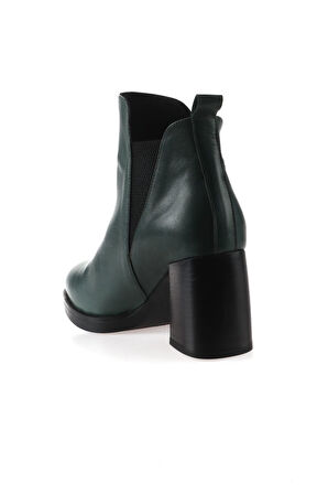 Bueno Shoes Yeşil Deri Kadın Topuklu Bot 01wp3304