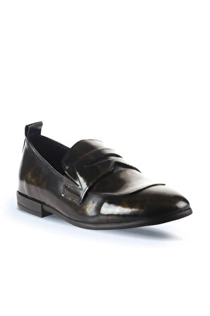 Bueno Shoes Altın Deri Kadın Az Topuklu Ayakkabı 01wp5800