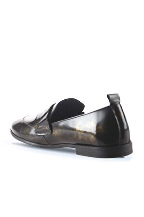 Bueno Shoes Altın Deri Kadın Az Topuklu Ayakkabı 01wp5800