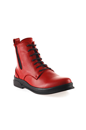 Bueno Shoes Kırmızı Deri Kadın Düz Bot 01wp6300