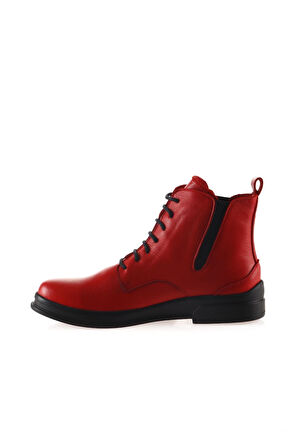Bueno Shoes Kırmızı Deri Kadın Düz Bot 01wp6300