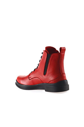 Bueno Shoes Kırmızı Deri Kadın Düz Bot 01wp6300