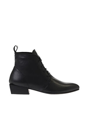 Bueno Shoes Siyah Deri Kadın Topuklu Bot 01wp7100