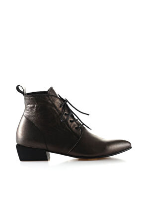 Bueno Shoes Gri Deri Kadın Topuklu Bot 01wp7100