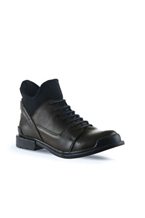 Bueno Shoes Haki Deri Kadın Düz Bot 01wp7701