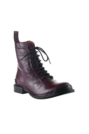Bueno Shoes Mor Deri Kadın Düz Bot 01wr0900