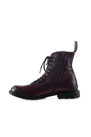 Bueno Shoes Mor Deri Kadın Düz Bot 01wr0900