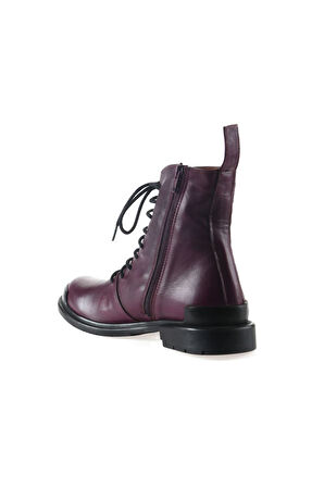 Bueno Shoes Mor Deri Kadın Düz Bot 01wr0900
