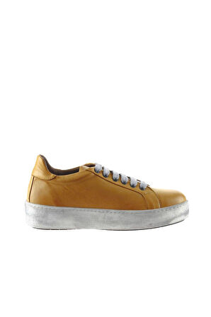 Bueno Shoes Sarı Deri Kadın Dolgu Topuklu Ayakkabı 01wr1909