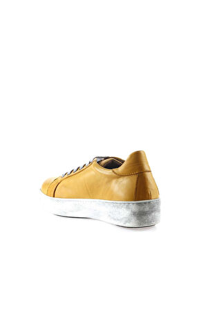 Bueno Shoes Sarı Deri Kadın Dolgu Topuklu Ayakkabı 01wr1909