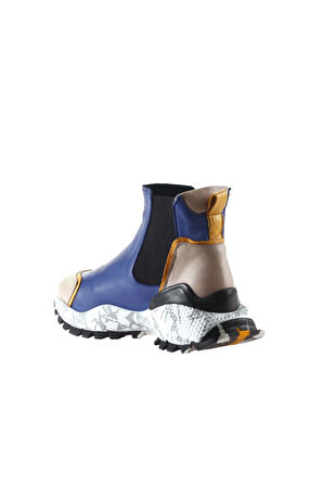 Bueno Shoes Gri Sarı-mavi Deri Kadın Spor Bot 01wr2110