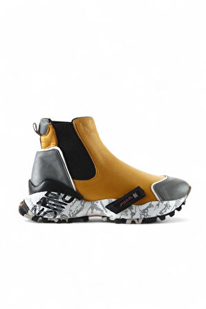 Bueno Shoes Gri Beyaz-sarı Deri Kadın Spor Bot 01wr2110