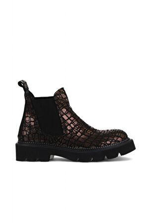 Bueno Shoes Kahverengi Deri Kadın Düz Bot 01wr3401