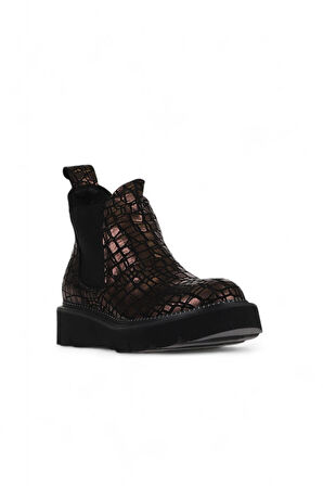 Bueno Shoes Kahverengi Deri Kadın Düz Bot 01wr3401