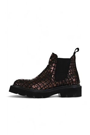 Bueno Shoes Kahverengi Deri Kadın Düz Bot 01wr3401